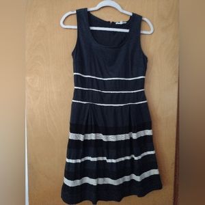 Black dress with white stripes, 41 Hawthorn brand, size small